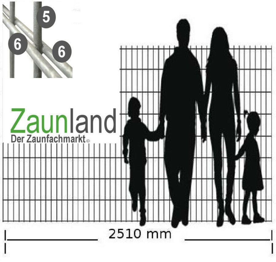 25 m Doppelstabmattenzaun Anthrazit Gartenzaun günstig 6-5-6 1630 in Dorsten