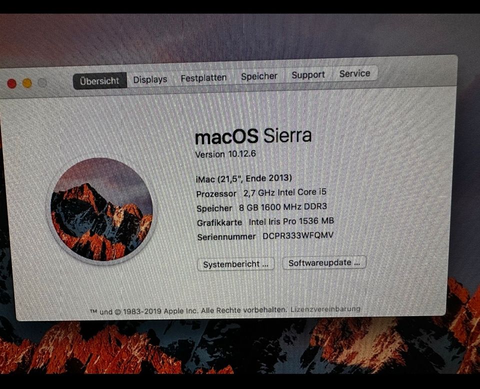 Apple iMac 21,5 Zoll Ende 2013 Top Zustand in Willich