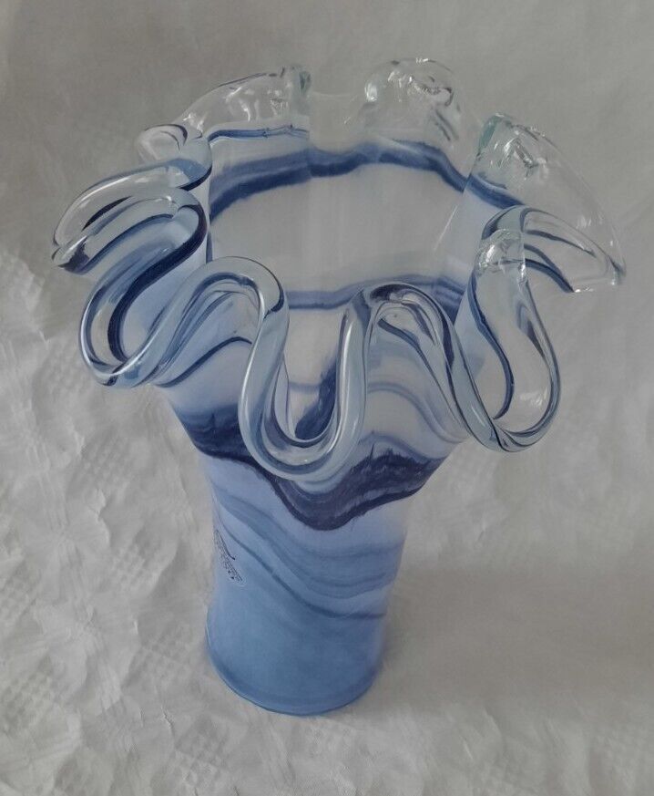 MURANO Glas Vase von Tammaro Home; türkis, blau; NEU in Halver