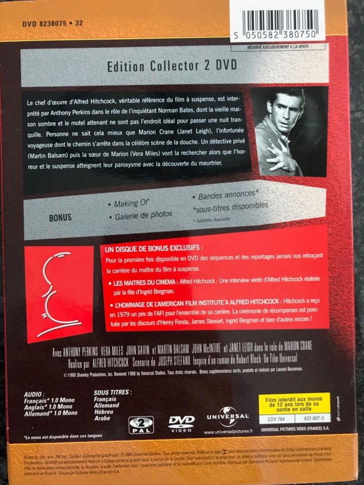 PSYCHO Film  Alfred Hitchcock mit Bonusmaterial 2 VIDEO DVDs in Baden-Baden