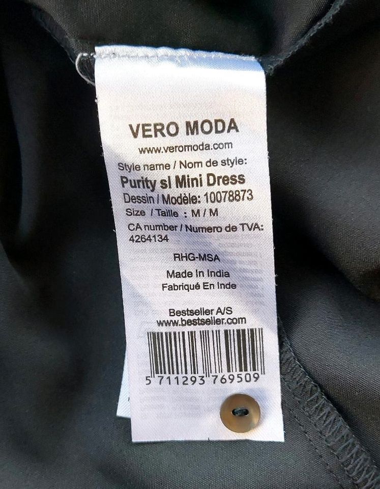 Vera Moda Kleid schwarz mit Unterkleid M Purity sl Mini Dress in Schwarzenberg (Erzgebirge)