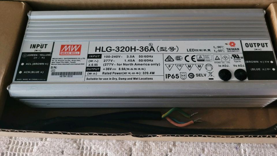 MEAN WELL HLG-320H-36A LED-Treiber, 320.4 W, 36 V, 8.9 A, Konstan in Gelsenkirchen