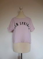 kurzes H&M T-Shirt in rose / Schriftzug "Palm Springs" in schwarz Hessen - Großenlüder Vorschau