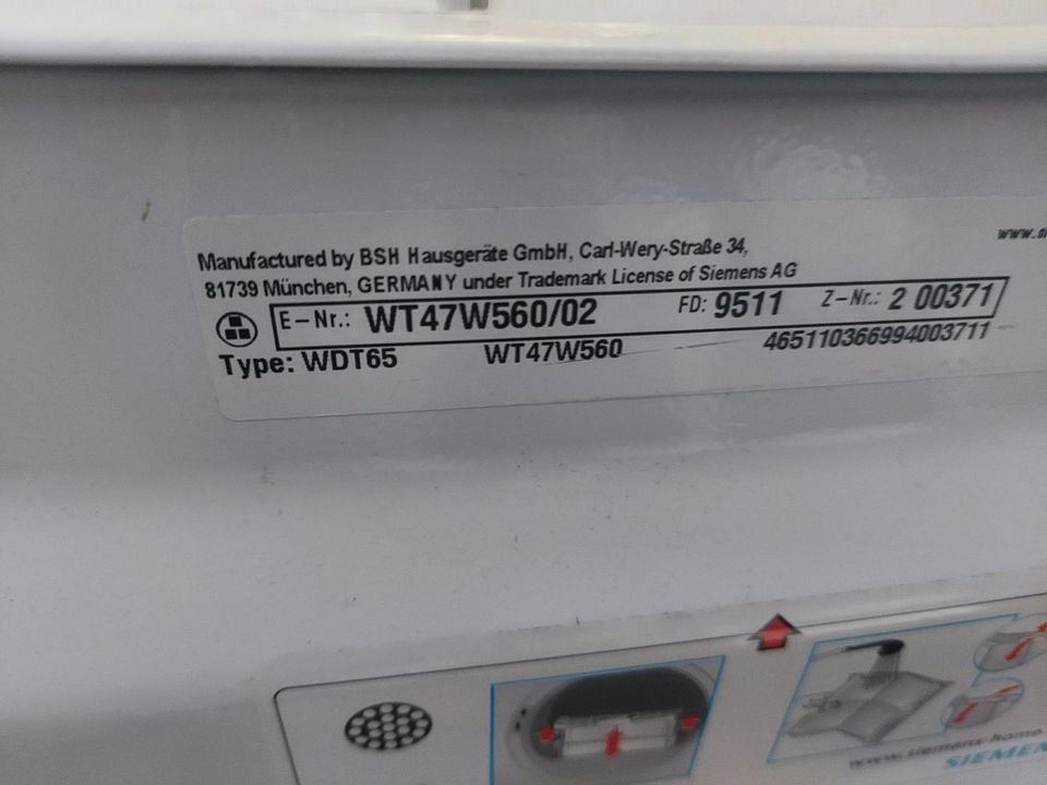 Siemens Wärmepumpentrockner iQ700 WT47W560 A+++ 8kg Versand koste in Solingen