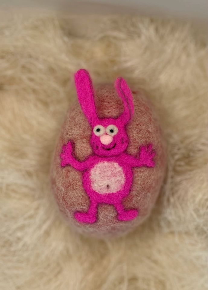 Osterei XL bunte Hasen Nadelfilz wolle Osterhase Deko Ostern in Schenefeld