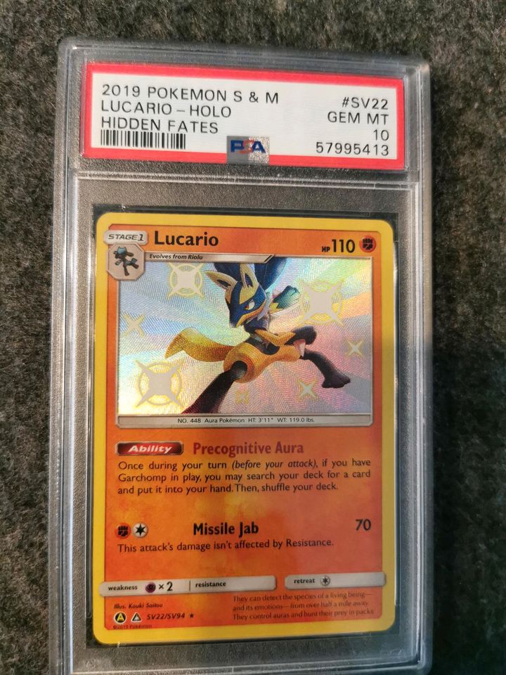 Pokemon: Lucario Hidden Fates SV22/SV94 PSA 10