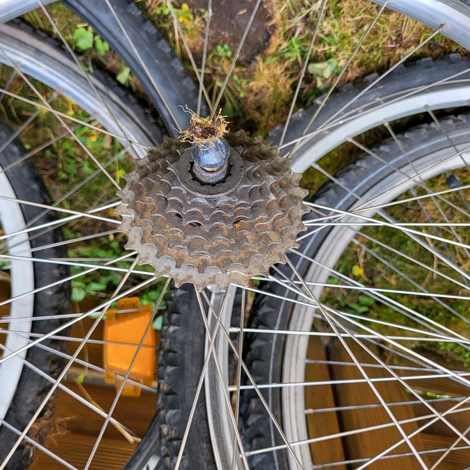 Fahrrad Räder Fahrad Felgen 26 Zoll 7 Stück + 1 Reifen in Nußloch