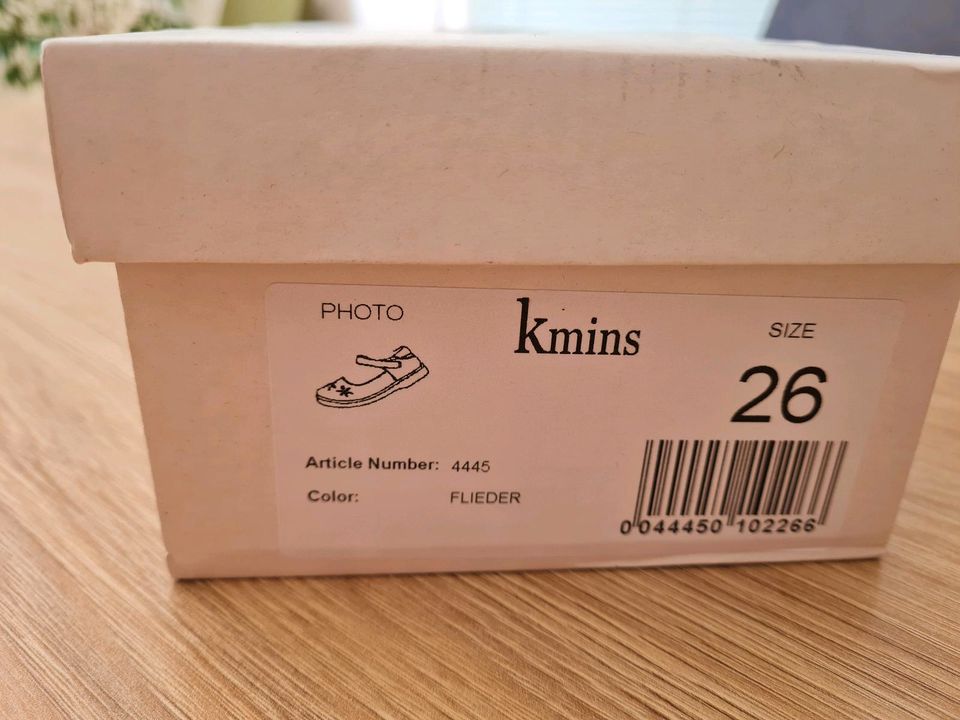 Kmins, NEU,26, Ballerinas, sandalen, halbschuhe, leder,flieder in Alteglofsheim