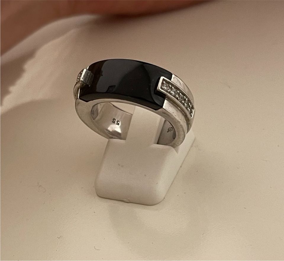 Designer Ring Joop 925 Silber sehr massiv Onyx Zirkone in Nürnberg (Mittelfr)