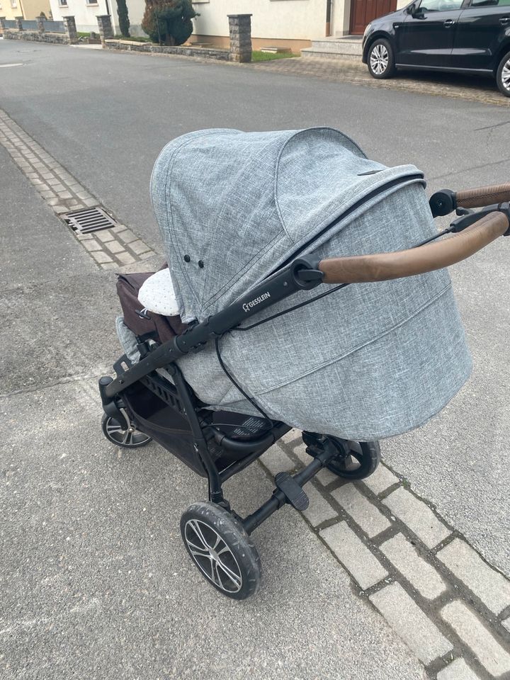 Geißlein F4 Kinderwagen mit Babywanne und Sportwageneinhängeteil in Lauda-Königshofen