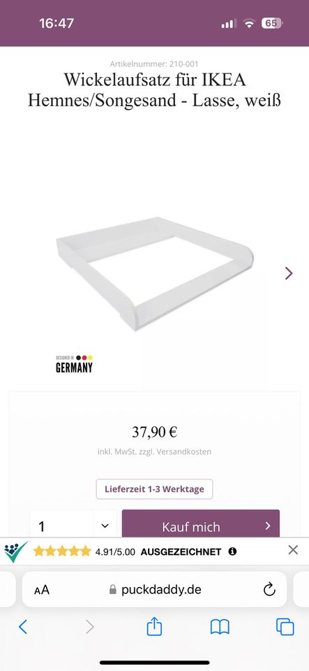 Wickelaufsatz für Ikea Hemnes Kommode von Puckdaddy in Gießen