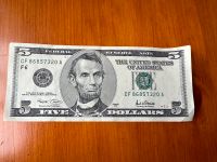 5 U$ Dollar Five US Abraham Lincoln Geldschein Amerika Bayern - Kösching Vorschau