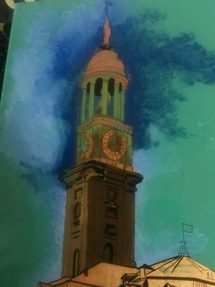 Bild Hinterglasmalerei Hamburgensie "Hamburger Michel" 56x39cm in Reinbek