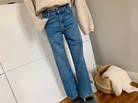 BERSHKA Jeans High Waist Straight Gr. 34 blau, Top Zustand! Baden-Württemberg - Neckargemünd Vorschau