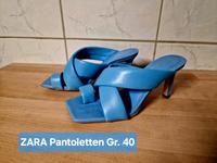 ZARA Pantoletten Sandaletten Schuhe Gr.40 Sommer blau Schleswig-Holstein - Neumünster Vorschau