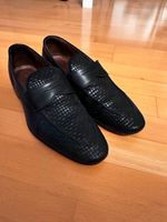 Penny Loafer Gr. 41,5 Schwarz Glattleder mit Flechtmuster Bayern - Poing Vorschau