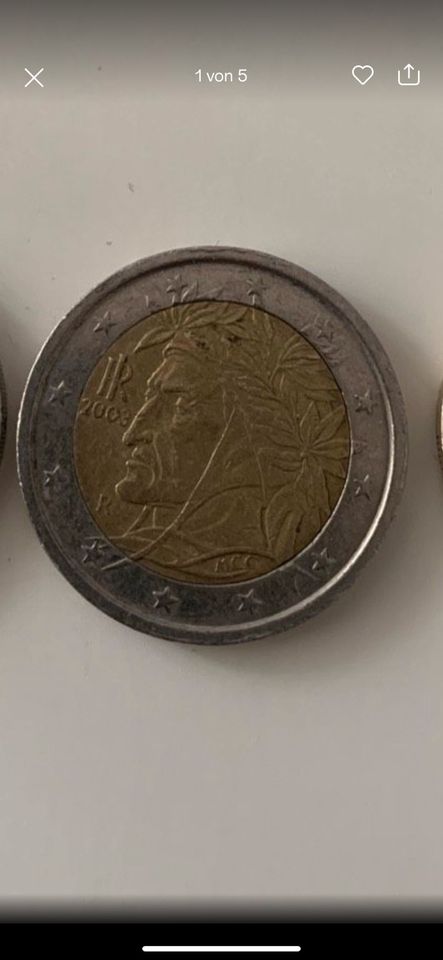 1 Euro-2 Euro Münze  Seltene aus (2002) in Hamburg