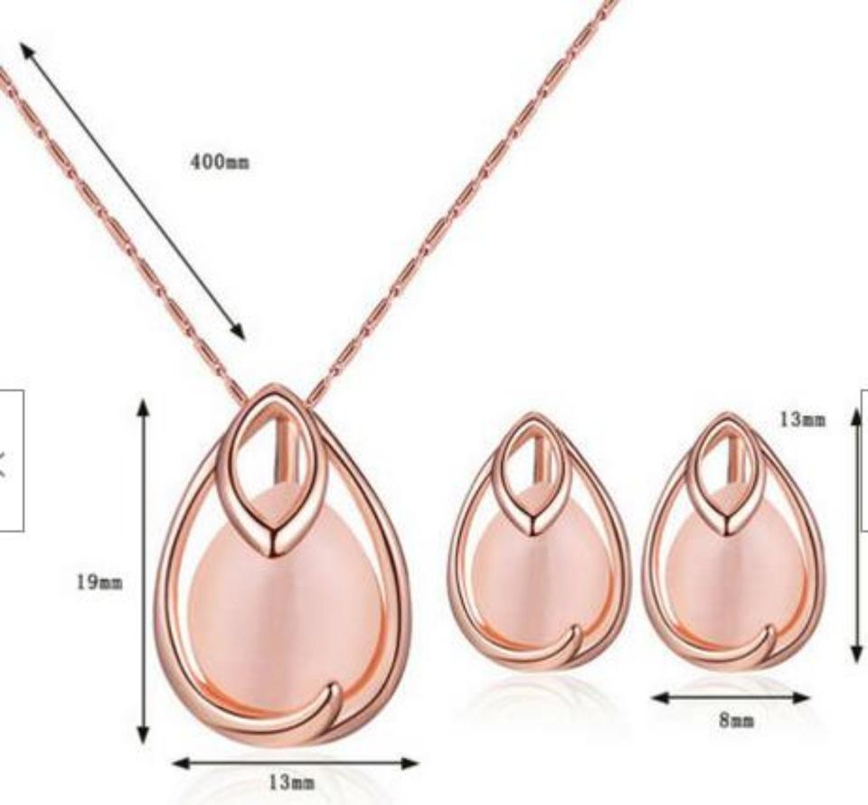 NEU - Opal SET rosegold Ohrringe Halskette Tropfenform rose in Senftenberg