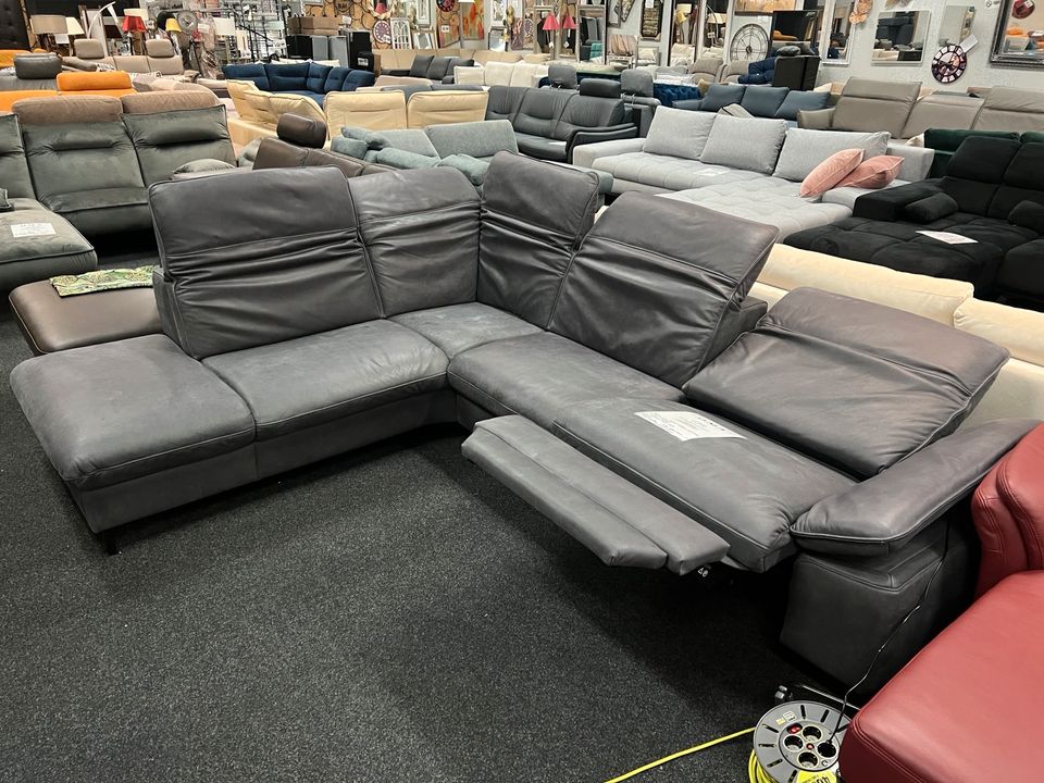 Ecksofa Polinova Echt Leder 1x Relax Motor Möbel UVP 4894€ in Alsfeld