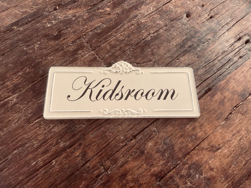 Nostalgie Stil Blechschild, kidsroom, Kinderzimmer, 28x10 cm in Friedland