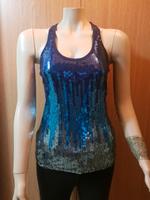 Pailletten top blau Tank top damen Sommer Bluse glitzer glänzend Eimsbüttel - Hamburg Eidelstedt Vorschau