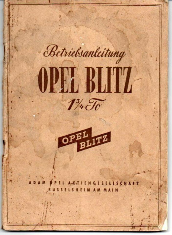 Opel Blitz Betriebsanleitung - Handbuch 1953 original in Schopfheim