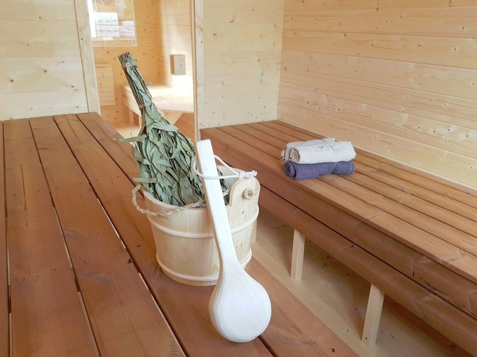 Sauna  Gartensauna 4m NEU Holzofen 16 KW am Lager Thermoholz in Hüllhorst