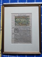 colorierte alte Buchseite mit Karte aus Südbaden von 1549 Hessen - Schaafheim Vorschau