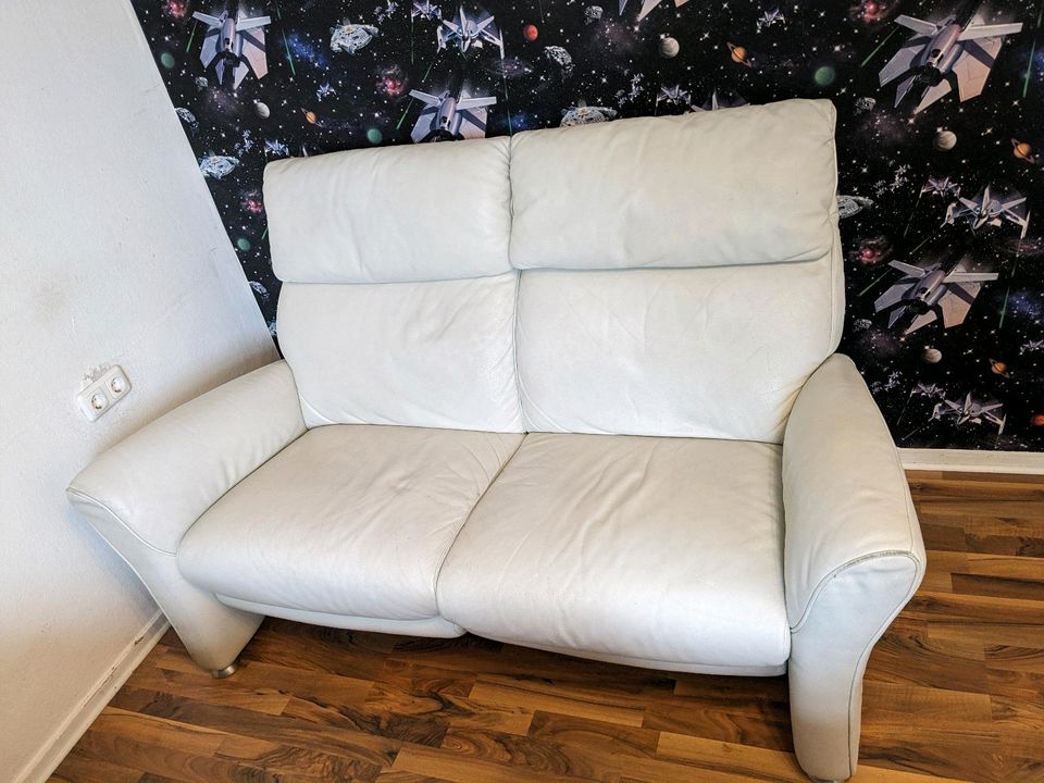 Leder Couch weiß in Ludwigsstadt