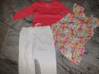 Set: Hose weiß Gr.56, Shirt rot/pink Gr.50/56, Blumen Kleid Gr.68 Rheinland-Pfalz - Burgschwalbach Vorschau