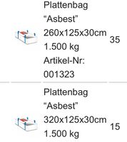 PlattenBag/BigBag für Asbestplatten über 20Stück vorhanden Bayern - Sonnefeld Vorschau