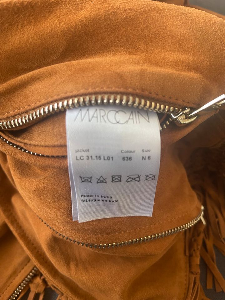 Marc Cain Lederjacke Ocker braun neu top modern in Glashütten