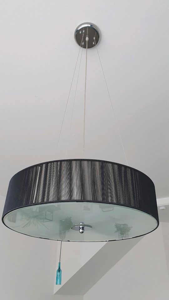 Designer Deckenlampe Kronleuchter Hänge schwarz vintage Glas 50cm in Wimmelburg