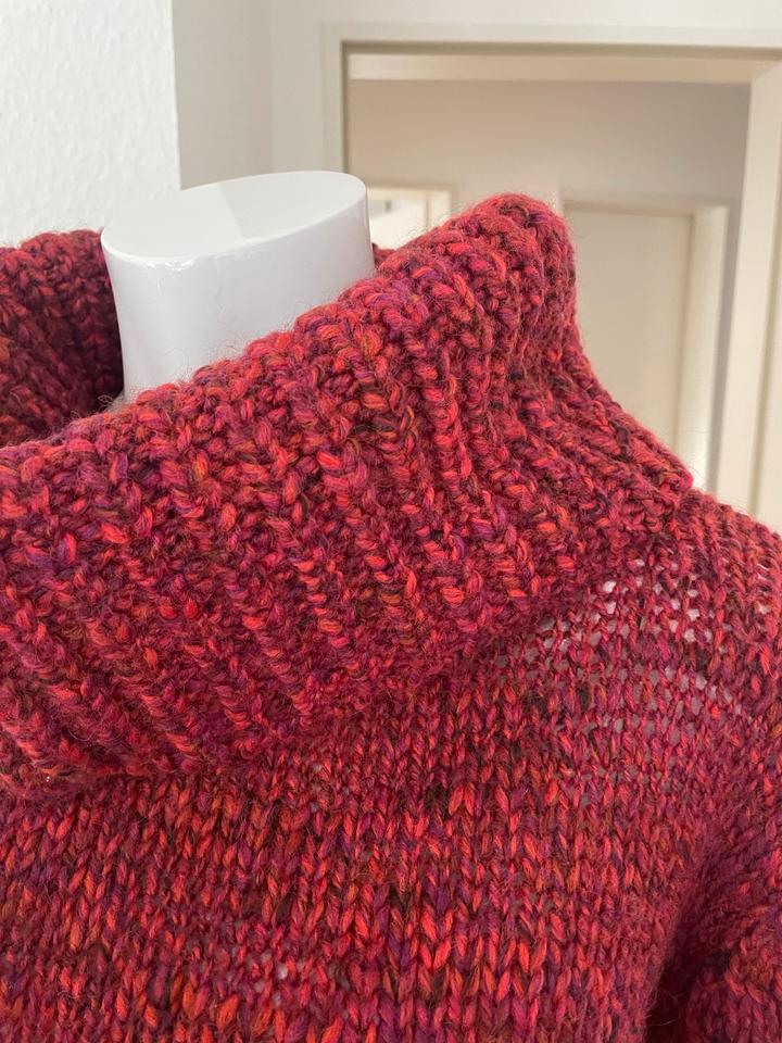 ESPRIT WOLLE STRICK PULLOVER ROLLKRAGEN ROT PINK ORANGE 38 M in Hamburg