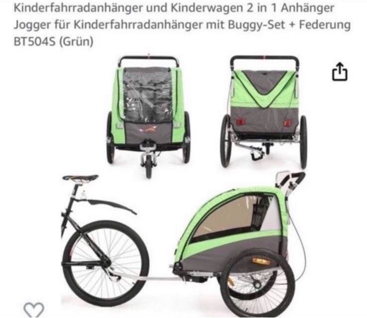 Neu Kinder Fahrrad Anhänger für 2 Kinder+Bremse+Federung+Karton in Hemer