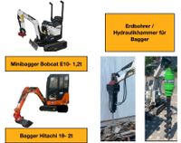 Minibagger, Erdbohrer, Hydraulikhammer mieten Bayern - Höchstadt Vorschau