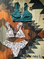 Zaful L Bikini NEU Sommer floral hell Blumen grün 3er Set Nordrhein-Westfalen - Mechernich Vorschau