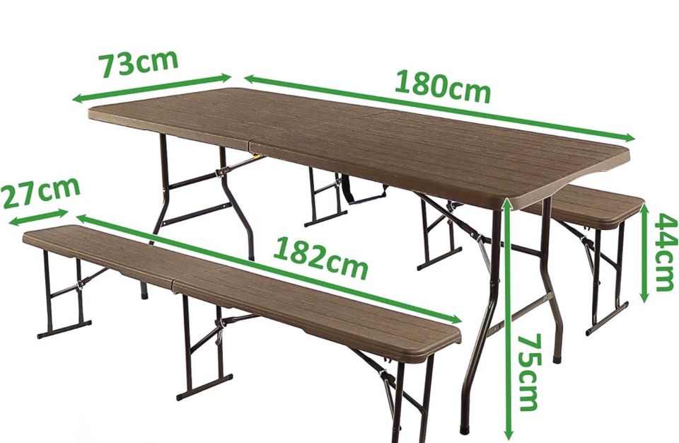 ❌vermietung verlieh Bierzeltganitur Sets Tisch Bank Holzoptik ❌ in Porta Westfalica