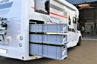 ⭐Wohnmobil - Camper - Heckgarage - Adria - Pössl- Malibu-Wohnmobilregal 120 cm Auszüge - Easysteck⭐ Stauraum, Eurobox, Wohnmobil Regal, Aluminiumregal, Einbau, Camping, Campingzubehör, Kastenwagen Niedersachsen - Dinklage Vorschau