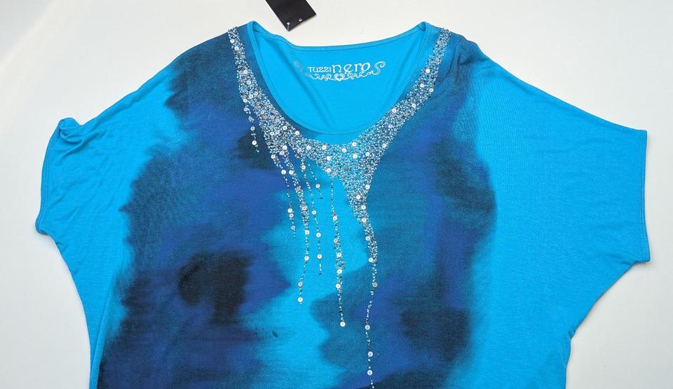 Neu Gr. 42 Tunika T - Shirt Badekleid Tuzzi blau gemustert in Forchheim