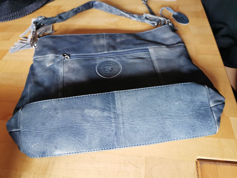 Damentasche/Shopper/Schultertasche, echtes Leder, tolles Blau NEU in Nürnberg (Mittelfr)