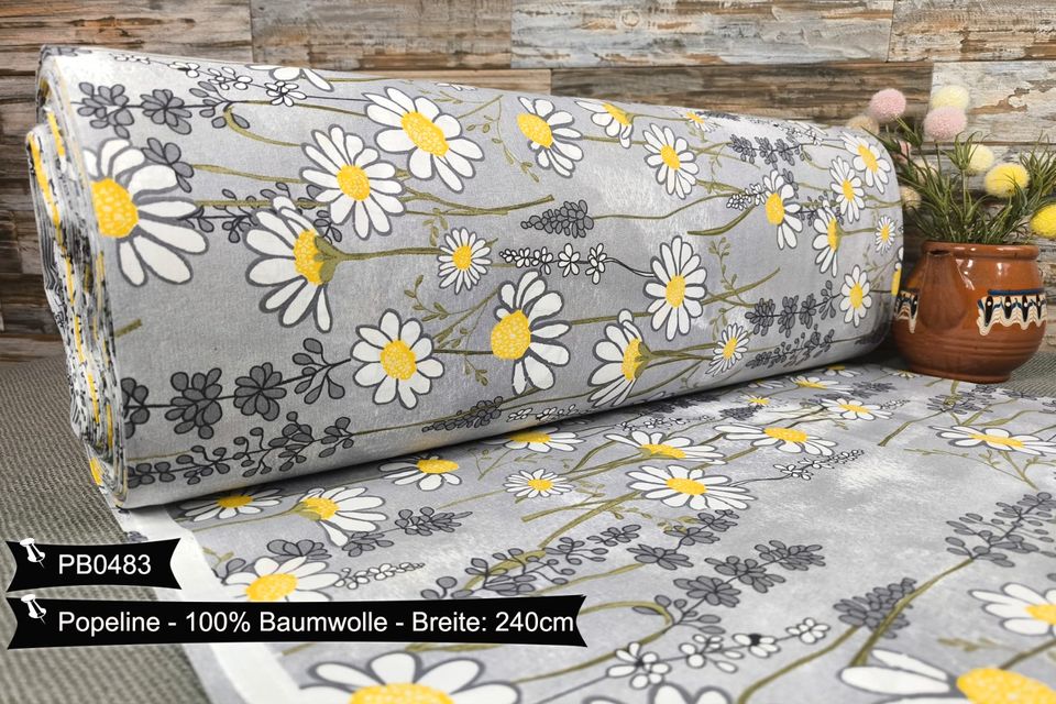 Baumwollstoff Doppelbreit 240cm VERSANDFREI Popeline Blume Motiven Weihnachten Stoffe Meterware ab 50cm Baumwolle Bastelstoffe Hochwertige Patchwork Basteln Dekostoffe Deko Stoff Öko-Tex in Leipzig