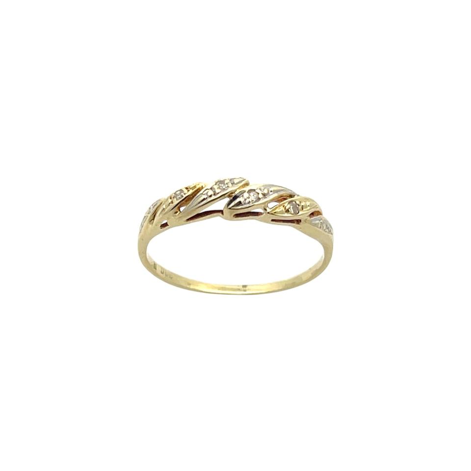 14 kt Gold Damenring mit 0.04 ct Diamanten - Gr 57 EU in Leimen