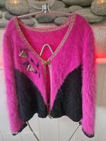 Strickjacke mit Seide, Mohair, Wolle, Stickereien , Unikat Nordrhein-Westfalen - Enger Vorschau