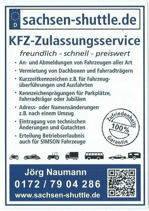 KFZ Zulassungsdienst / KFZ Zulassungsservice / KFZ Kennzeichen in Röderaue