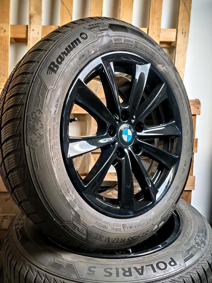 ✓WIE NEU BMW 5ER F10 F11 225/55 R17 WINTERREIFEN SCHWARZE FELGEN in Herten