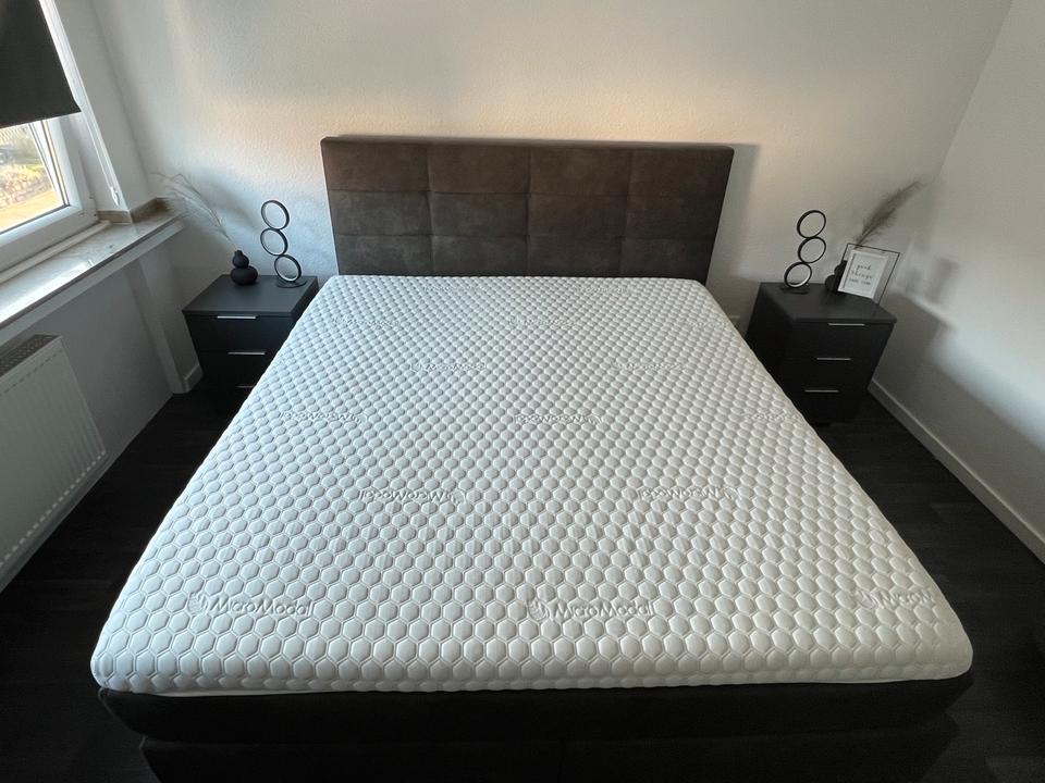 Boxspringbett 180x200 cm Federkern Anthrazit mit Matratze Neu in Recklinghausen