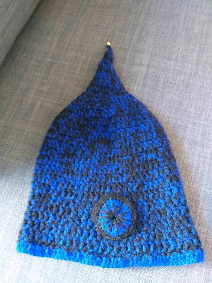 Origenelle Mütze selbgehäkelt Zipfelmütze Glöckchen S blau in Köln