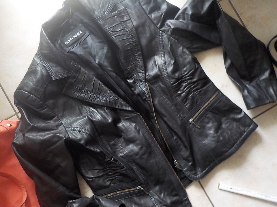 Lederjacke schwarz XS Zara ° Gerry Weber 40 ° in Ketsch