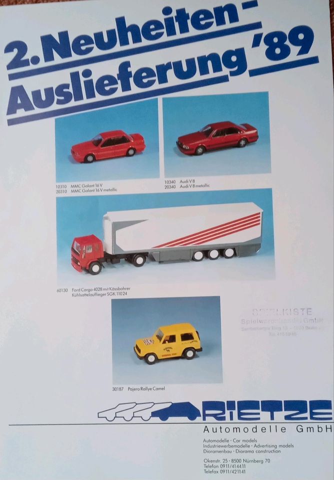 3 x Miniaturmodelle Prospekte 1989, Top Zustand in Berlin